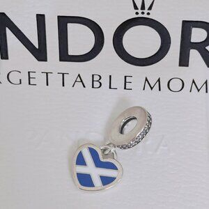 Pandora Scotland Flag Heart Travel Exclusive Dangle Charm with box